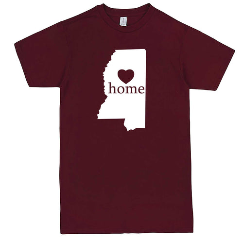  "Mississippi Home State Pride" men's t-shirt Burgundy