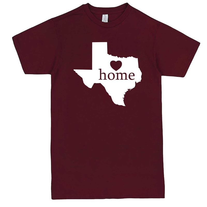  "Texas Home State Pride" men's t-shirt Burgundy