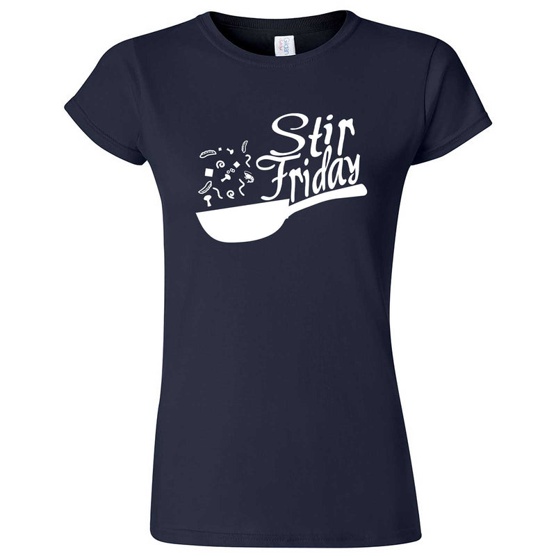  "Stir Friday" women's t-shirt Navy Blue
