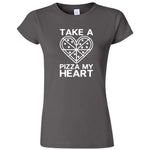  "Take a Pizza My Heart" women's t-shirt Charcoal