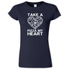  "Take a Pizza My Heart" women's t-shirt Navy Blue