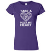  "Take a Pizza My Heart" women's t-shirt Purple