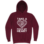  "Take a Pizza My Heart" hoodie, 3XL, Vintage Brick