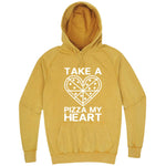  "Take a Pizza My Heart" hoodie, 3XL, Vintage Mustard