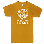  "Take a Pizza My Heart" men's t-shirt Mustard