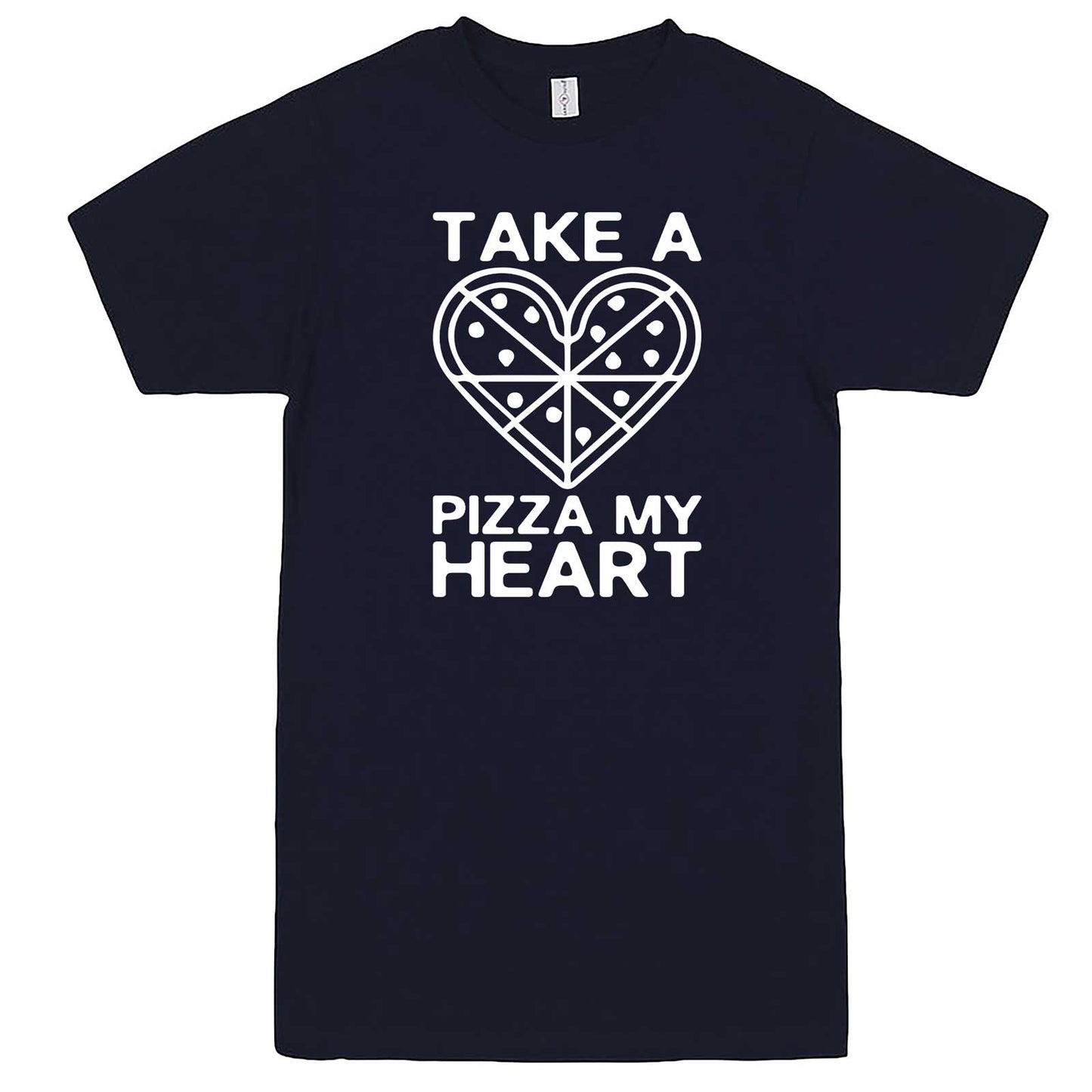  "Take a Pizza My Heart" men's t-shirt Navy-Blue