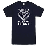  "Take a Pizza My Heart" men's t-shirt Navy-Blue