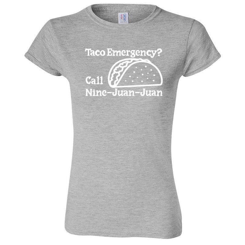  "Taco Emergency Call Nine-Juan-Juan" women's t-shirt Sport Grey