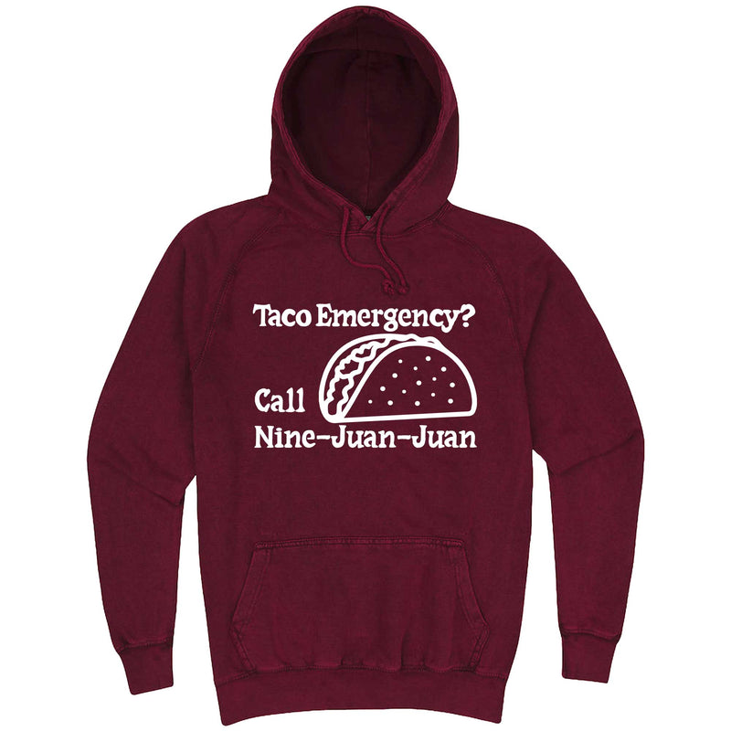  "Taco Emergency Call Nine-Juan-Juan" hoodie, 3XL, Vintage Brick
