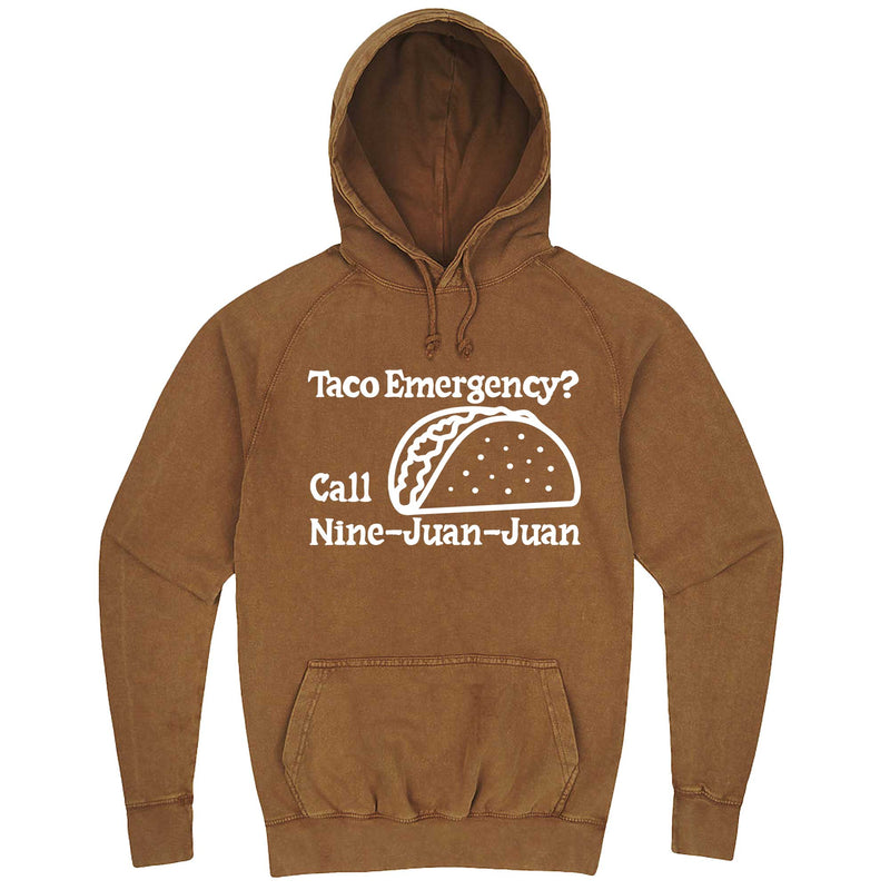  "Taco Emergency Call Nine-Juan-Juan" hoodie, 3XL, Vintage Camel