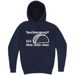  "Taco Emergency Call Nine-Juan-Juan" hoodie, 3XL, Vintage Denim