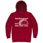  "Taco Emergency Call Nine-Juan-Juan" hoodie, 3XL, Paprika