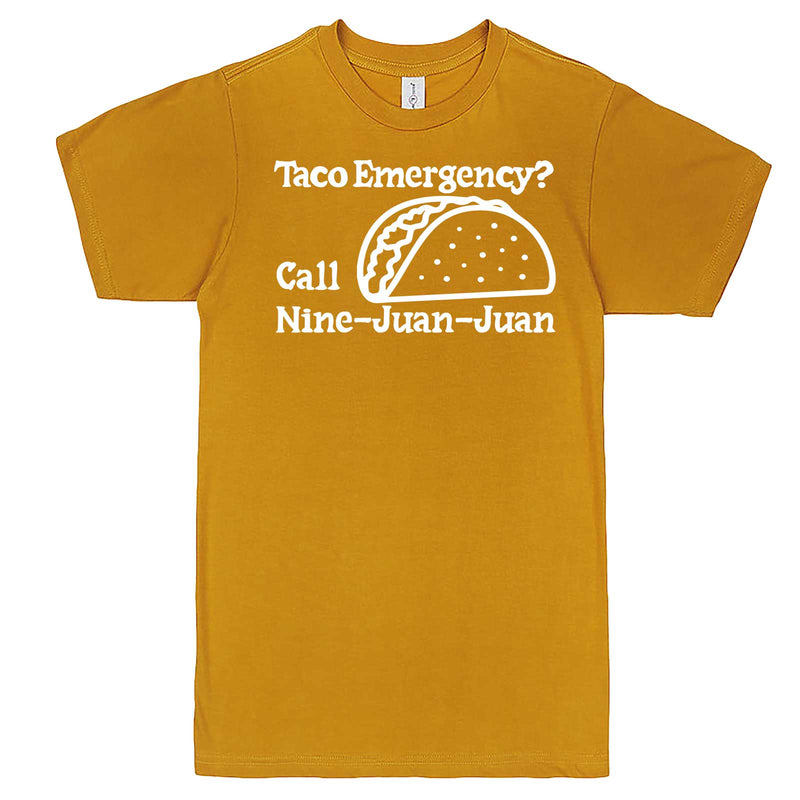  "Taco Emergency Call Nine-Juan-Juan" men's t-shirt Mustard