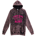  "This Girl is Going to Be an Aunt, Pink Text" hoodie, 3XL, Vintage Cloud Black