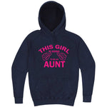  "This Girl is Going to Be an Aunt, Pink Text" hoodie, 3XL, Vintage Denim