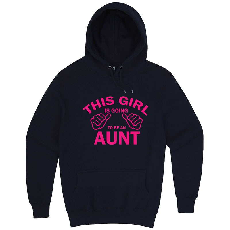  "This Girl is Going to Be an Aunt, Pink Text" hoodie, 3XL, Navy