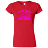  "This Girl is Going to Be a Mommy, Pink Text" women's t-shirt Red