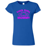  "This Girl is Going to Be a Mommy, Pink Text" women's t-shirt Royal Blue
