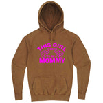  "This Girl is Going to Be a Mommy, Pink Text" hoodie, 3XL, Vintage Camel
