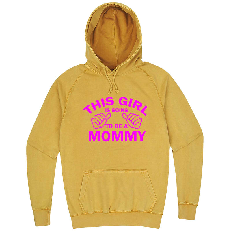  "This Girl is Going to Be a Mommy, Pink Text" hoodie, 3XL, Vintage Mustard