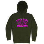  "This Girl is Going to Be a Mommy, Pink Text" hoodie, 3XL, Army Green