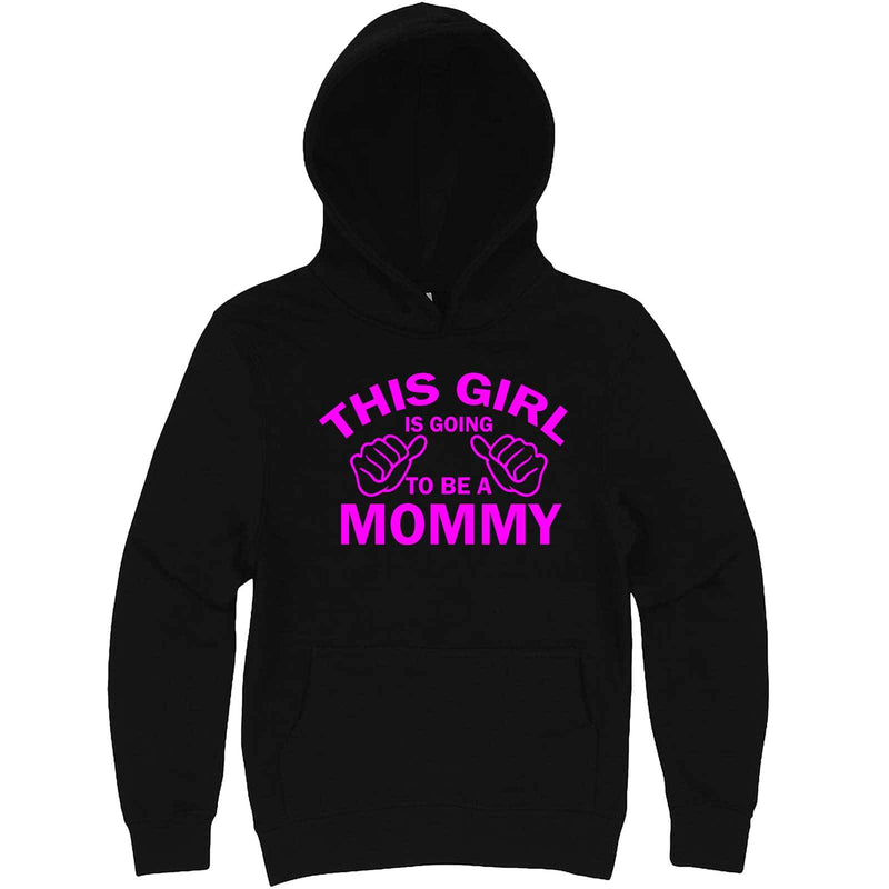  "This Girl is Going to Be a Mommy, Pink Text" hoodie, 3XL, Black