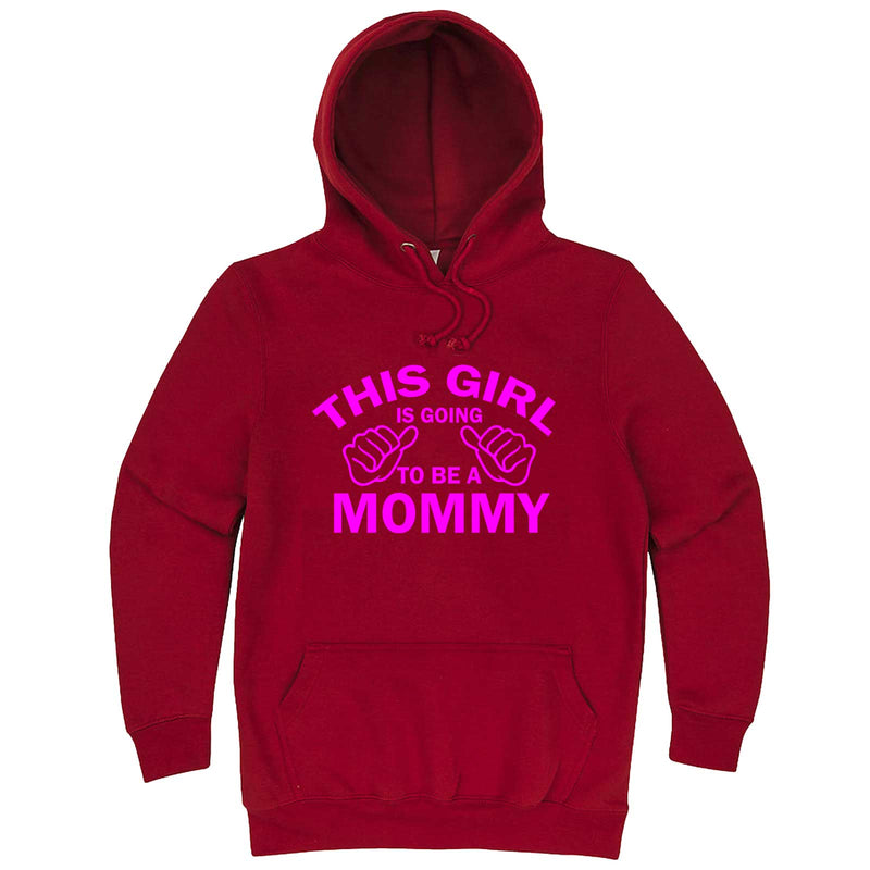  "This Girl is Going to Be a Mommy, Pink Text" hoodie, 3XL, Paprika
