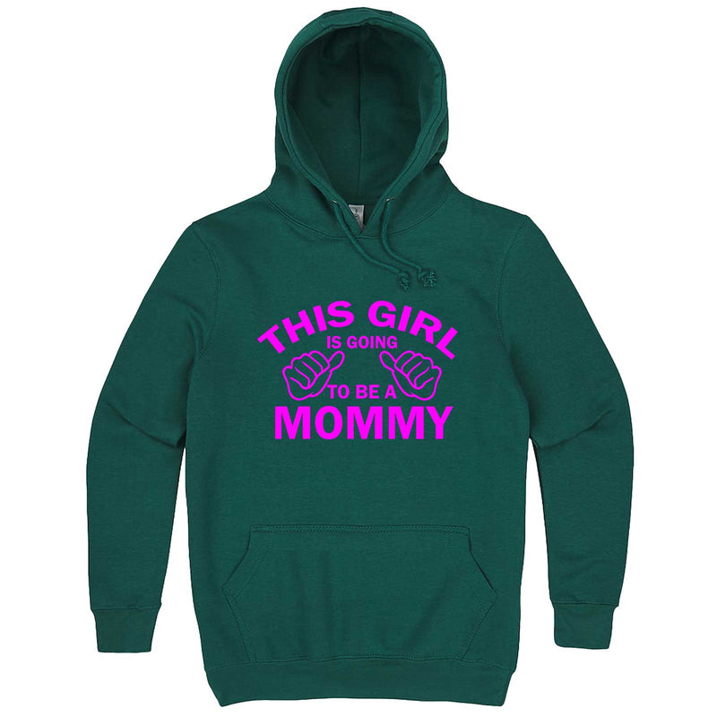  "This Girl is Going to Be a Mommy, Pink Text" hoodie, 3XL, Teal
