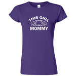  "This Girl is Going to Be a Mommy, White Text" women's t-shirt Purple