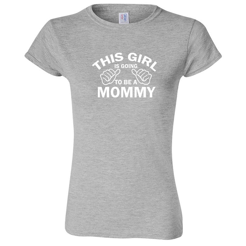  "This Girl is Going to Be a Mommy, White Text" women's t-shirt Sport Grey