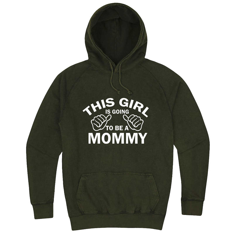  "This Girl is Going to Be a Mommy, White Text" hoodie, 3XL, Vintage Olive