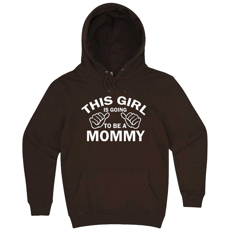  "This Girl is Going to Be a Mommy, White Text" hoodie, 3XL, Chestnut