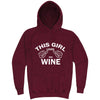  "This Girl Loves Her Wine, White Text" hoodie, 3XL, Vintage Brick