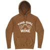  "This Girl Loves Her Wine, White Text" hoodie, 3XL, Vintage Camel