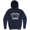  "This Girl Loves Her Wine, White Text" hoodie, 3XL, Vintage Denim
