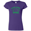  "This Girl Loves Her Wine, Green Text" women's t-shirt Purple