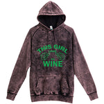  "This Girl Loves Her Wine, Green Text" hoodie, 3XL, Vintage Cloud Black