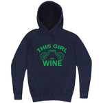  "This Girl Loves Her Wine, Green Text" hoodie, 3XL, Vintage Denim