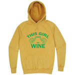  "This Girl Loves Her Wine, Green Text" hoodie, 3XL, Vintage Mustard