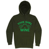  "This Girl Loves Her Wine, Green Text" hoodie, 3XL, Army Green