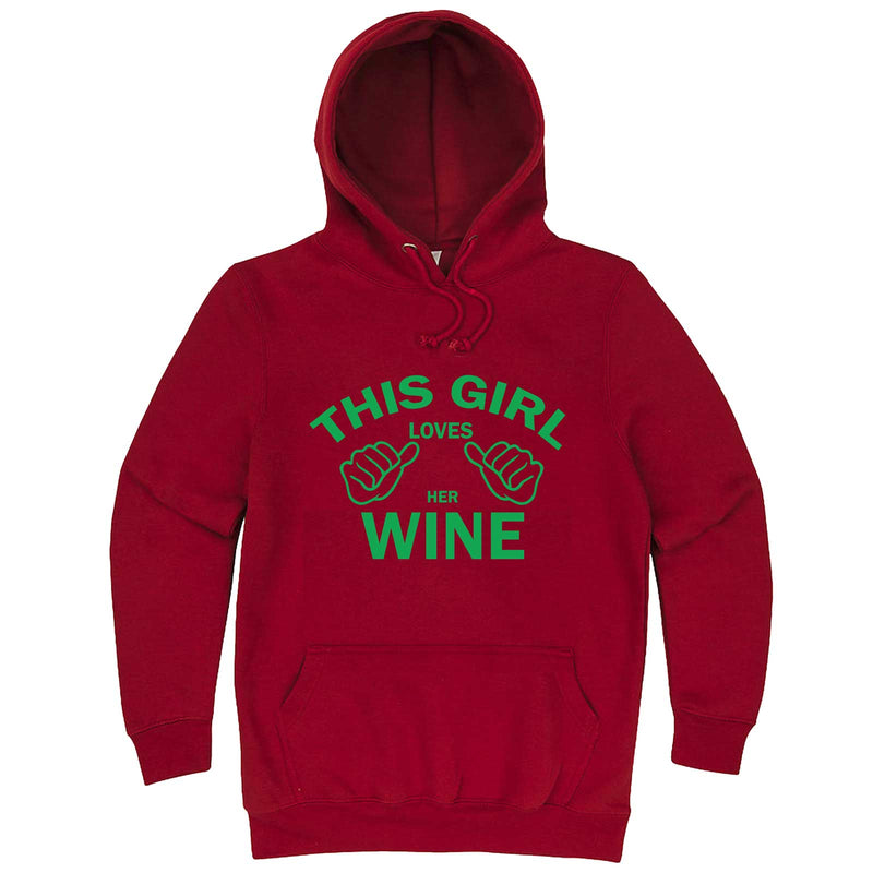  "This Girl Loves Her Wine, Green Text" hoodie, 3XL, Paprika