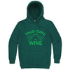  "This Girl Loves Her Wine, Green Text" hoodie, 3XL, Teal