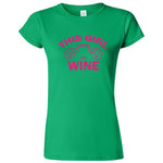  "This Girl Loves Her Wine, Pink Text" women's t-shirt Irish Green