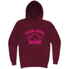  "This Girl Loves Her Wine, Pink Text" hoodie, 3XL, Vintage Brick
