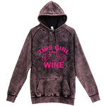  "This Girl Loves Her Wine, Pink Text" hoodie, 3XL, Vintage Cloud Black