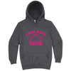  "This Girl Loves Her Wine, Pink Text" hoodie, 3XL, Storm