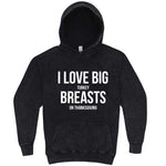  "I Love Big Turkey Breasts on Thanksgiving" hoodie, 3XL, Vintage Black