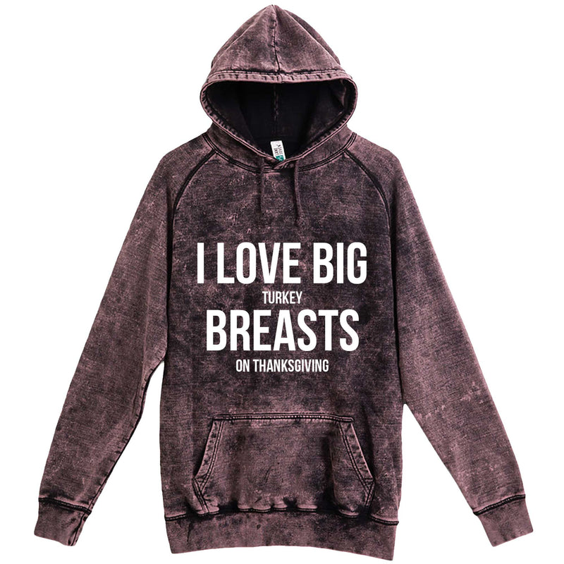  "I Love Big Turkey Breasts on Thanksgiving" hoodie, 3XL, Vintage Cloud Black
