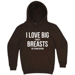  "I Love Big Turkey Breasts on Thanksgiving" hoodie, 3XL, Chestnut