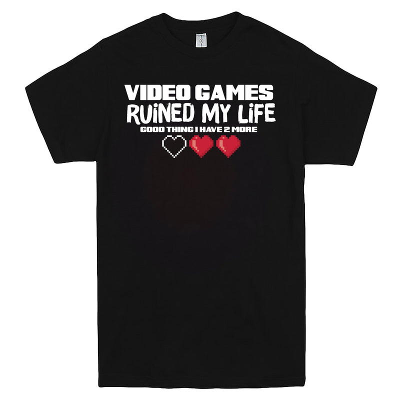 "Video Games Ruined My Life (Good Thing I Have Two More)" Men's Shirt Black